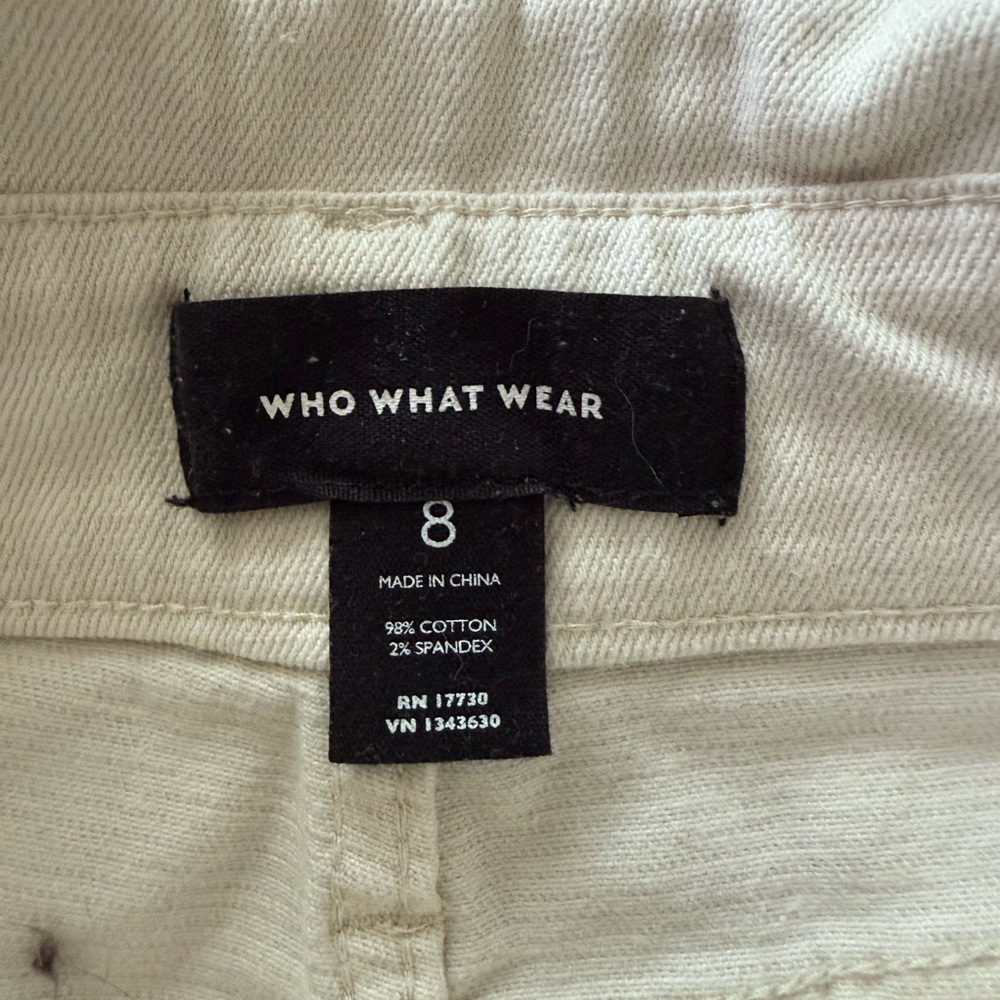 Sz 8 Who What Wear Beige Cream Soft Baggy Jeans with Belt - Picture 4 of 4